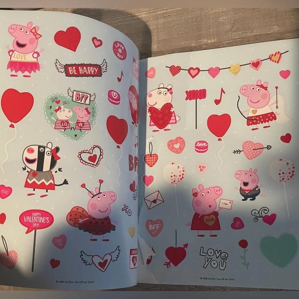 Peppa Pig Storybook Activity Sticker Collection Valentines Day Reading Set of 3